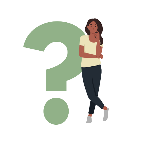 39.Woman standing question mark