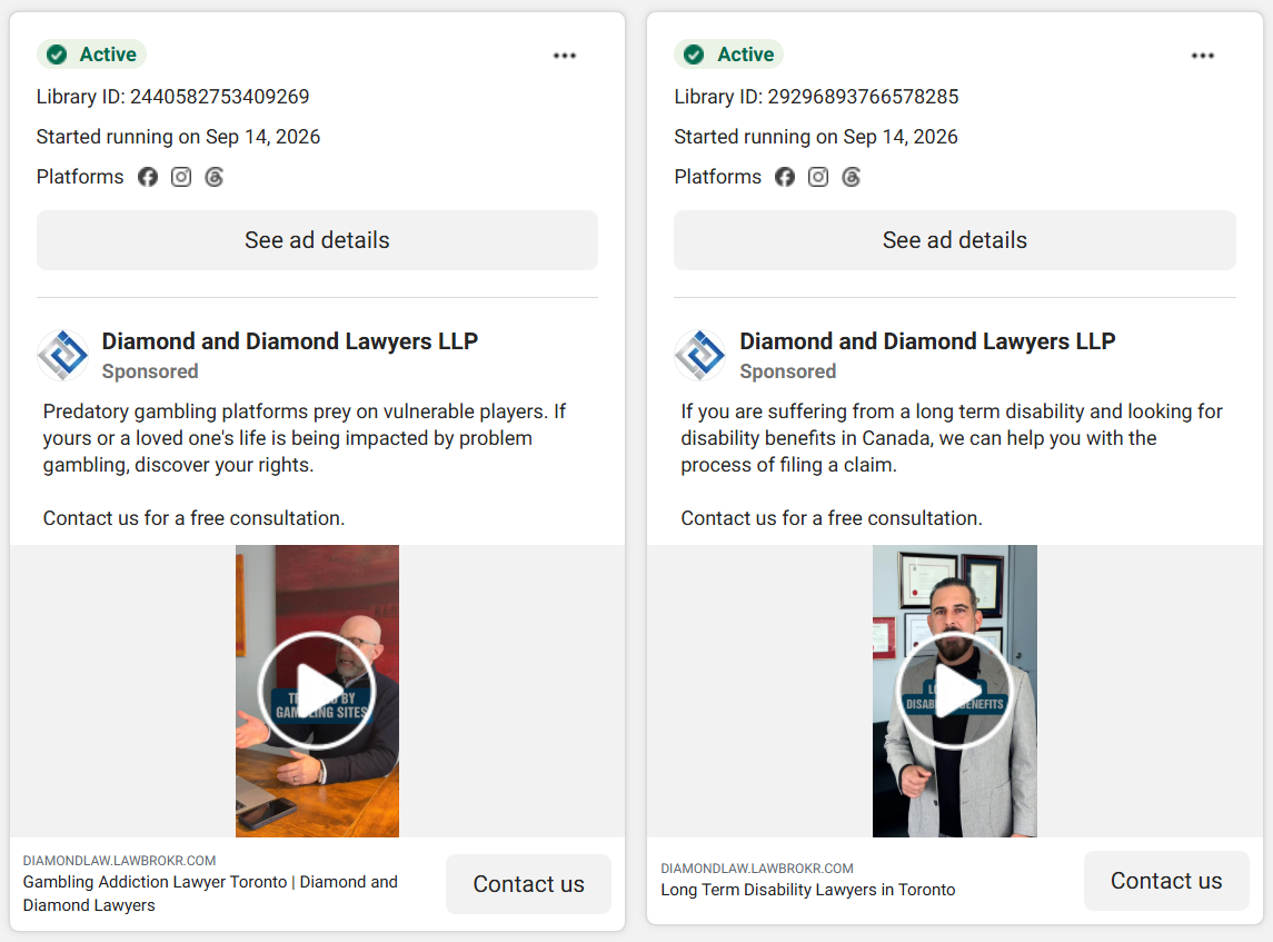 lawyer meta ads